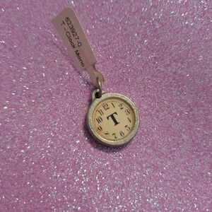 Monagram Letter T Antique Style PENDANT New